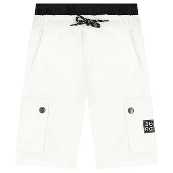 Boys White Logo Shorts