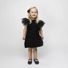Girls Black Tulle Dress, 5, hi-res