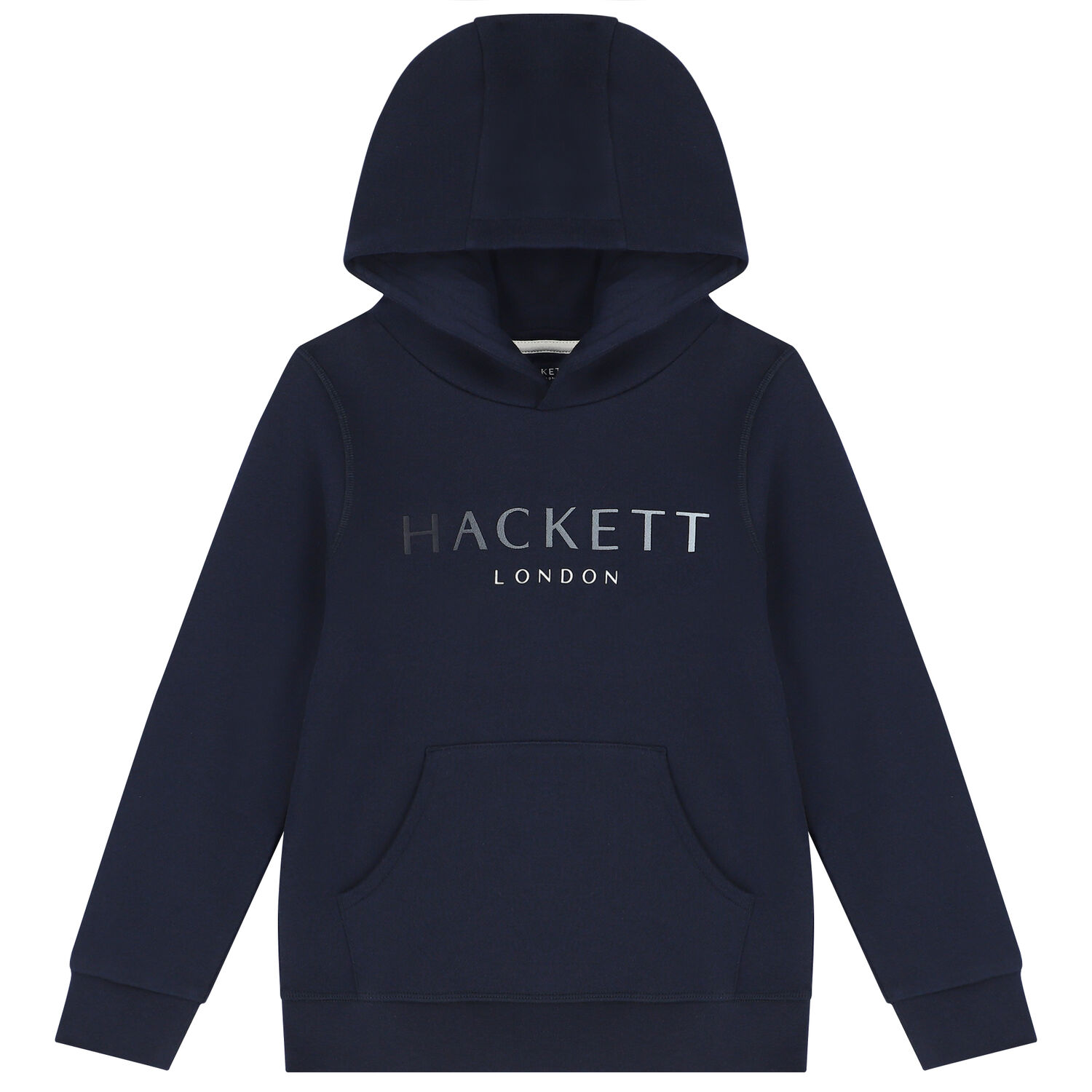 Boys Navy Blue Logo Hooded Top, 1, hi-res