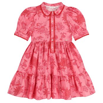 Girls Pink Floral Dress 