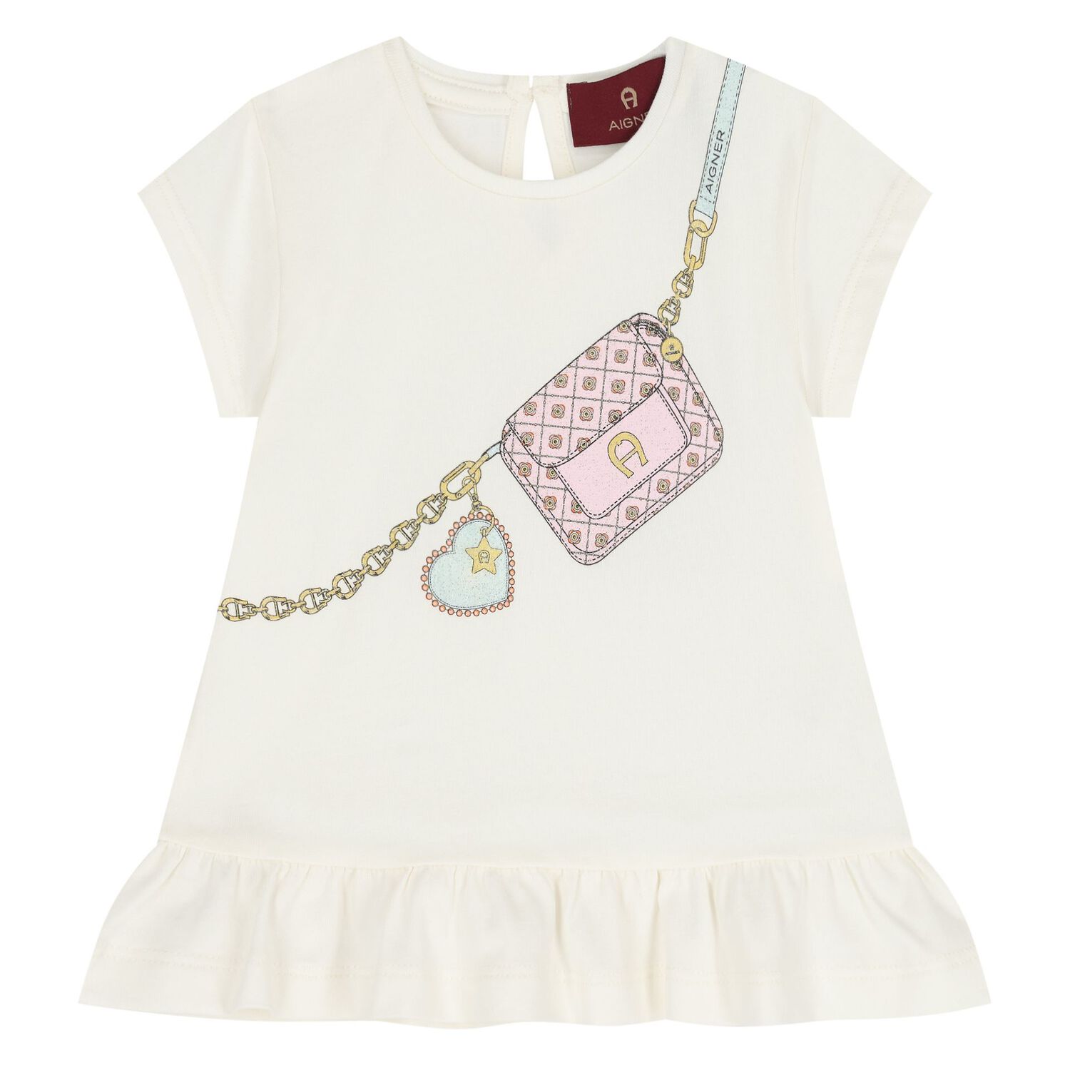 Younger Girls White & Pink Leggings Set, 1, hi-res