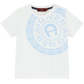 Younger Boys White Logo T-Shirt