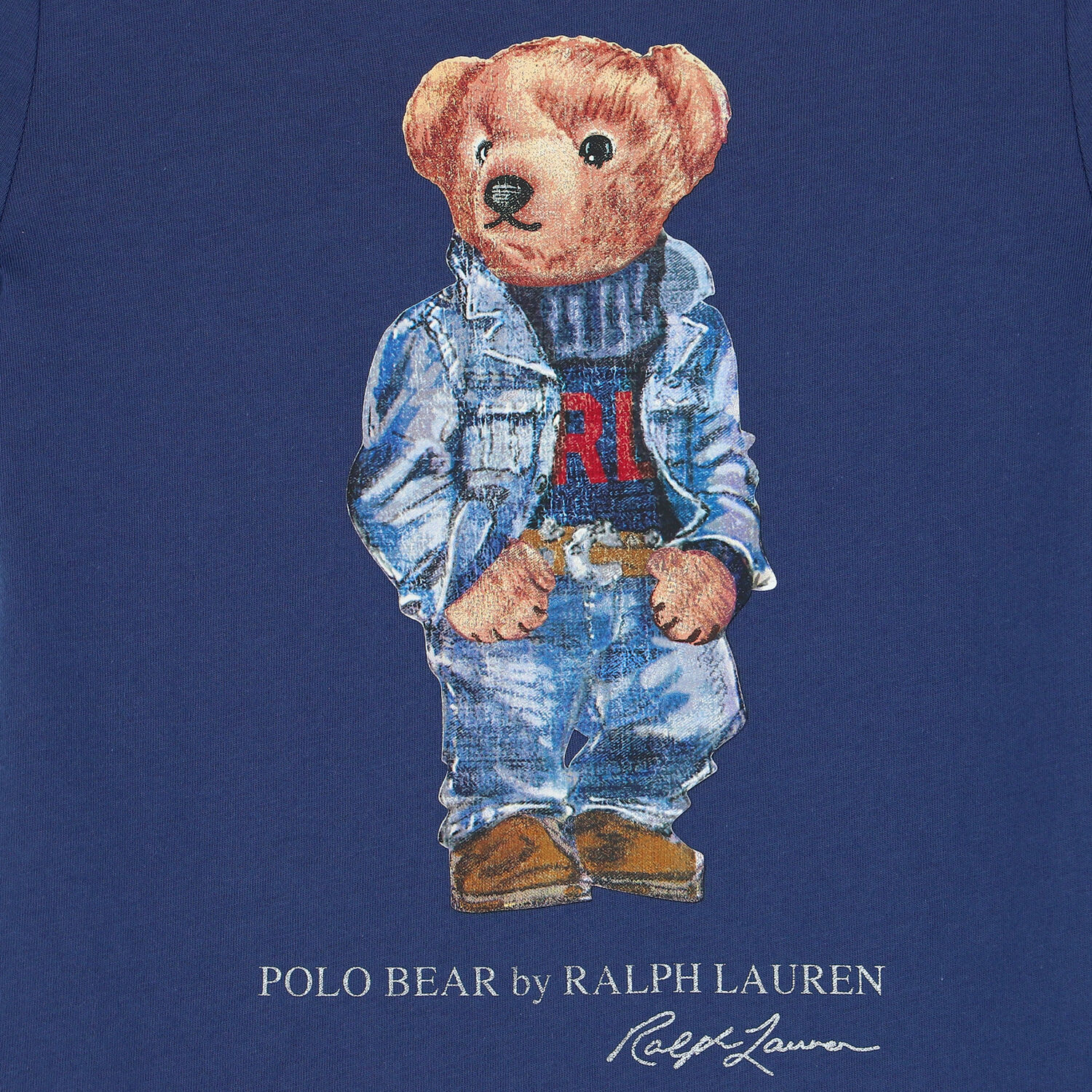 Girls Navy Bear Dress, 1, hi-res