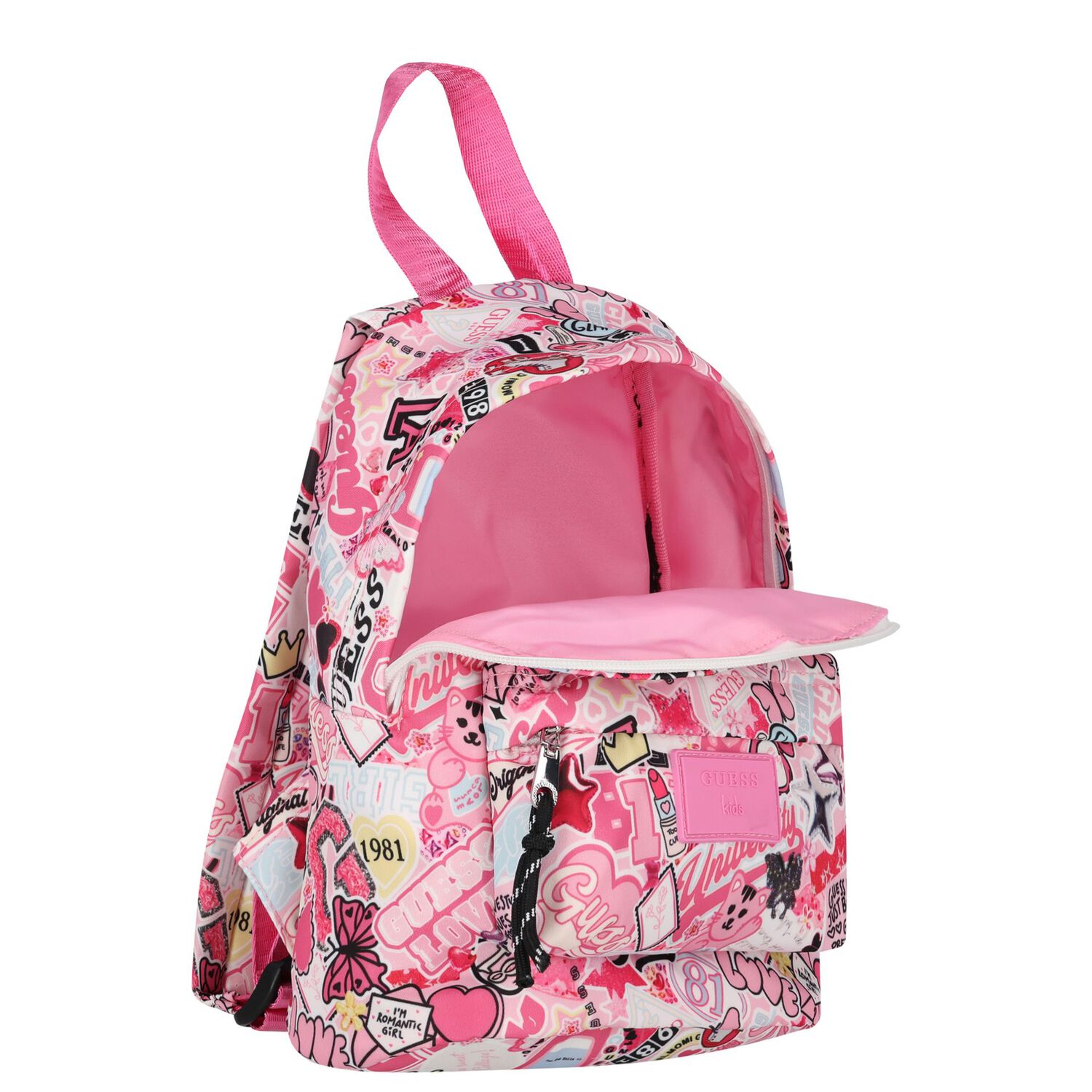 حقيبة ظهر وردية بشعار للفتيات الصغيرات, 2, hi-res image number null