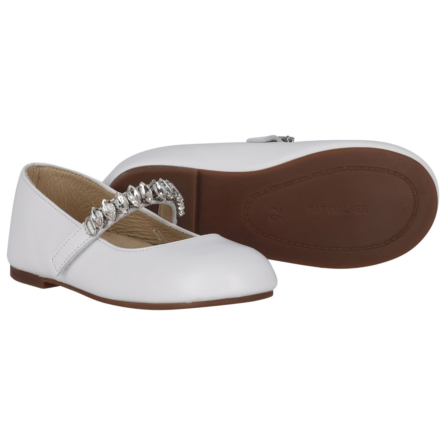 حذاء بالرينا للبنات مزين باللون الابيض , 1, hi-res