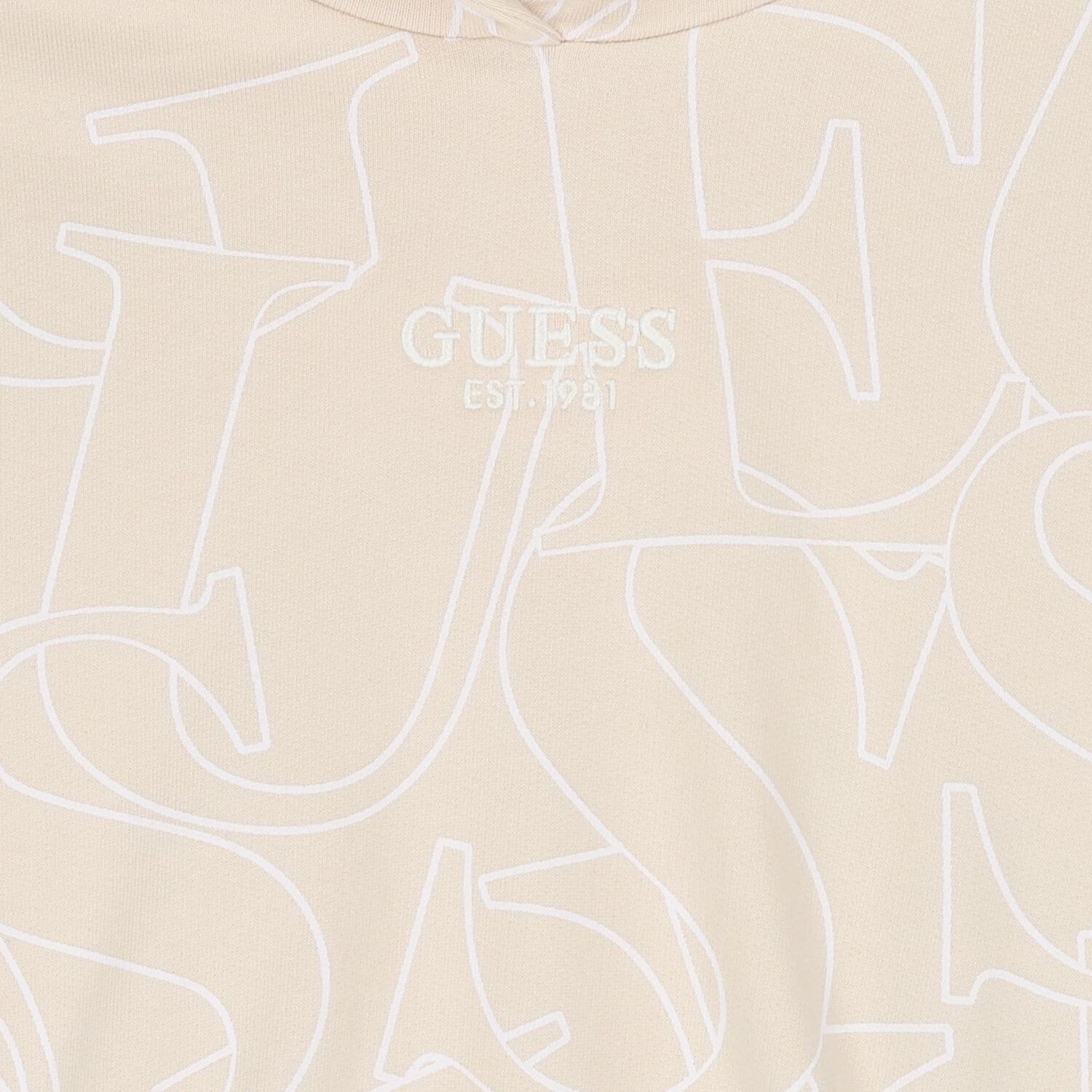Girls Beige Logo Hooded Top, 3, hi-res