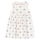 Younger Girls Ivory & Pink Crown Dress Set, 1, hi-res