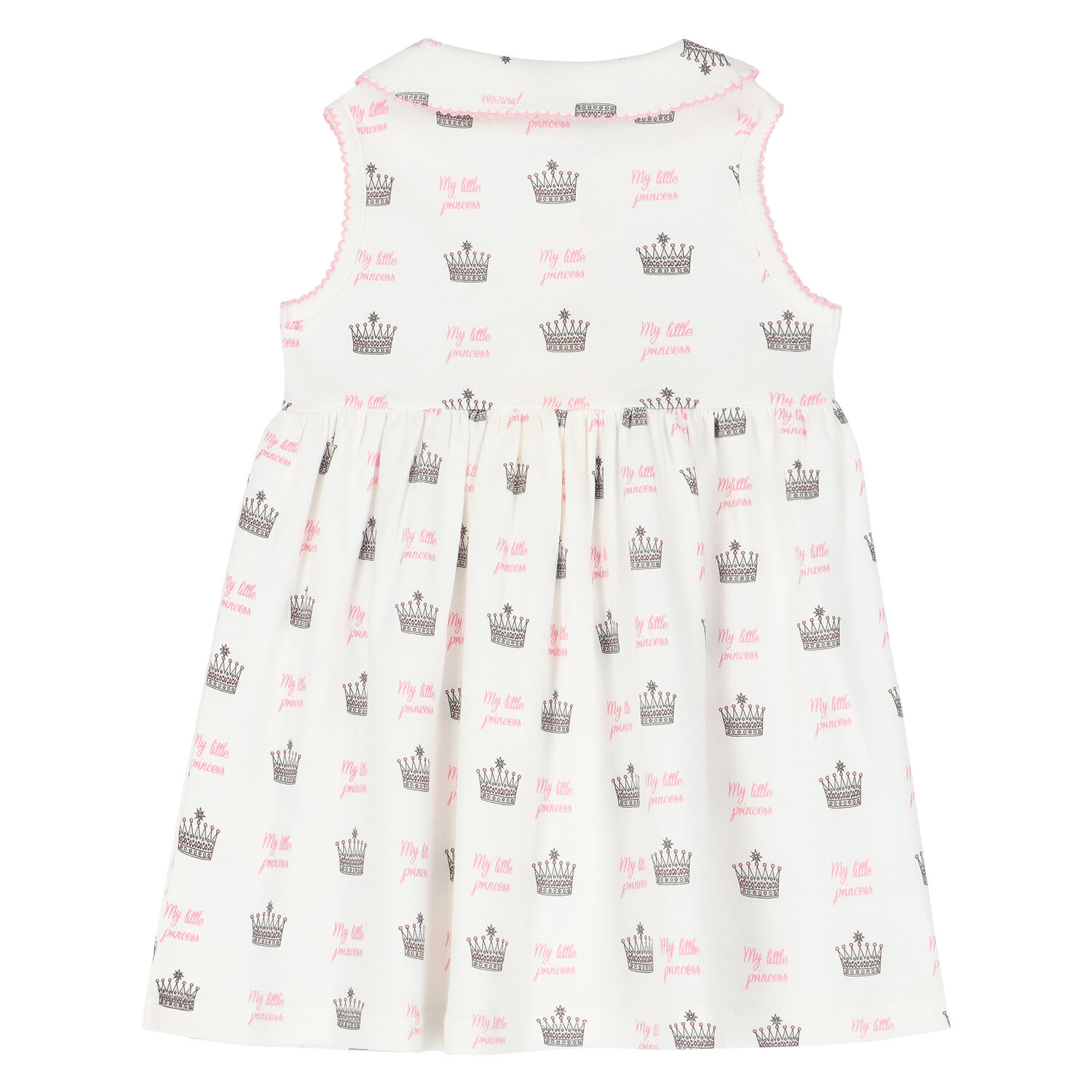 Younger Girls Ivory & Pink Crown Dress Set, 1, hi-res image number null