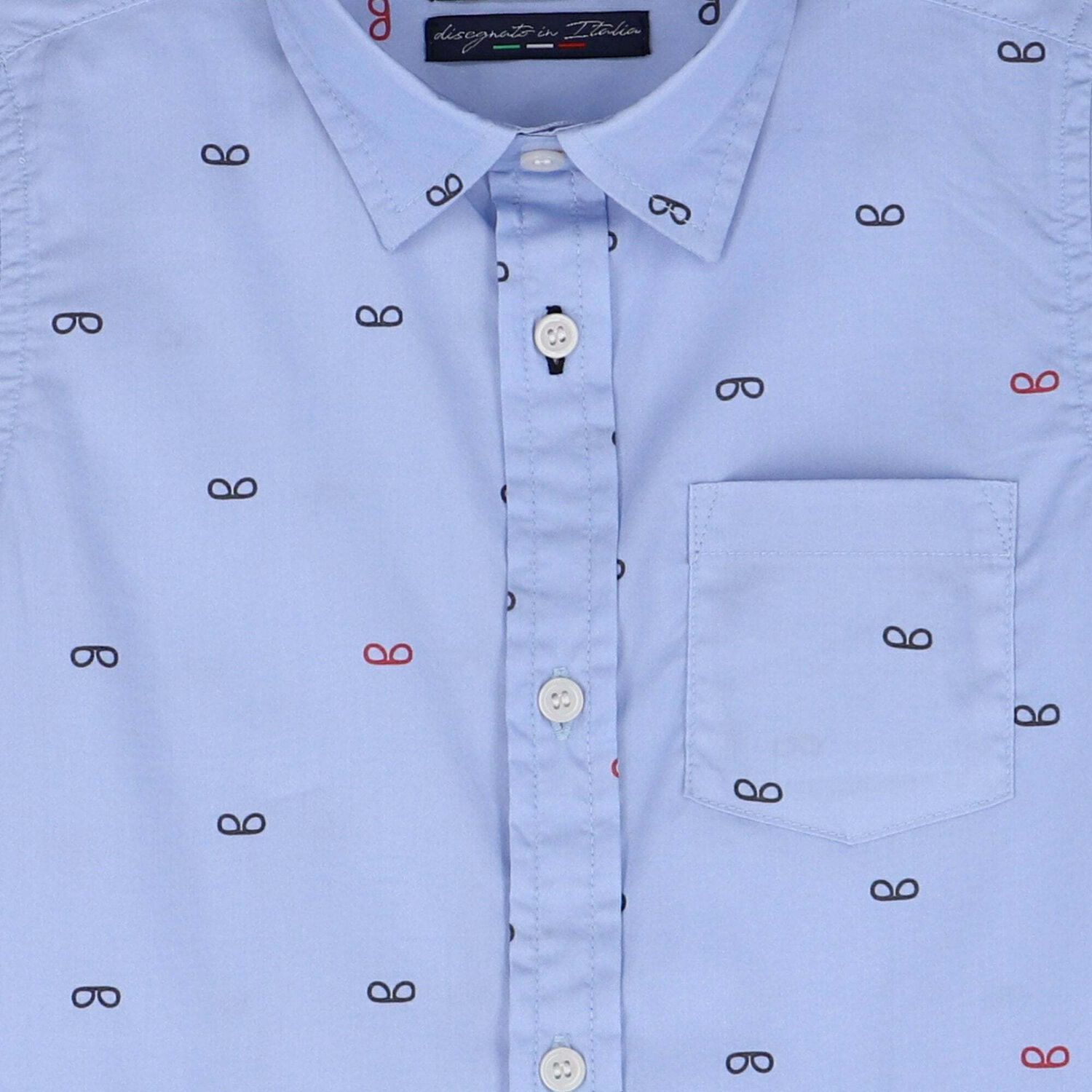 Younger Boys Blue Shirt, 1, hi-res