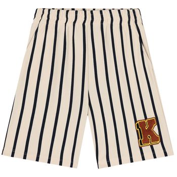 Boys Ivory & Black Logo Striped Shorts