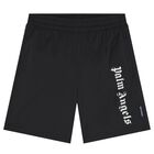 Black Logo Swim Shorts, 1, hi-res