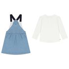  فستان للبنات بالشعار باللون الأبيض و الأزرق, 1, hi-res