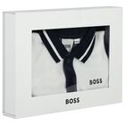 Baby Boys Navy Blue & White Logo Babygrow, 1, hi-res