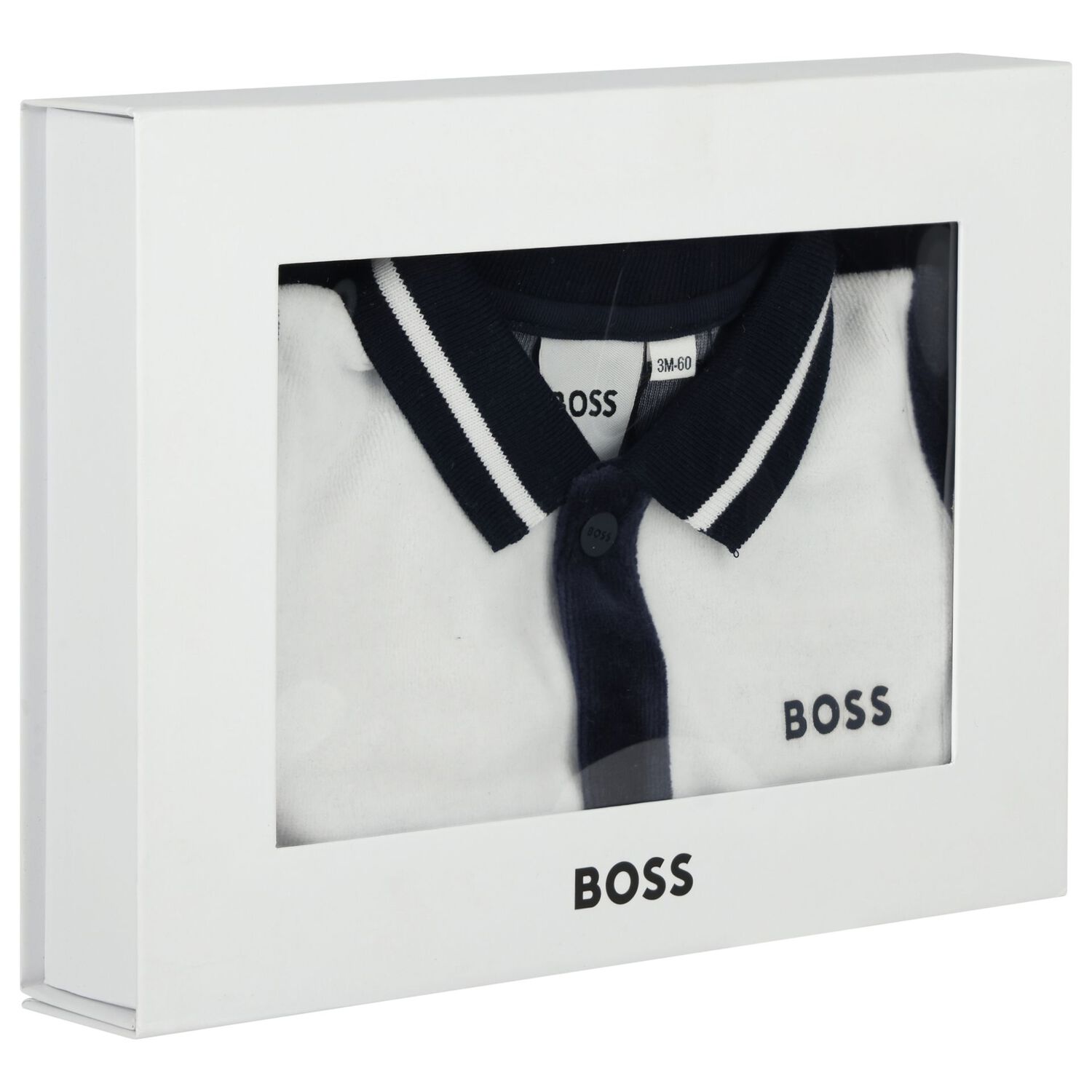 Baby Boys Navy Blue & White Logo Babygrow, 1, hi-res