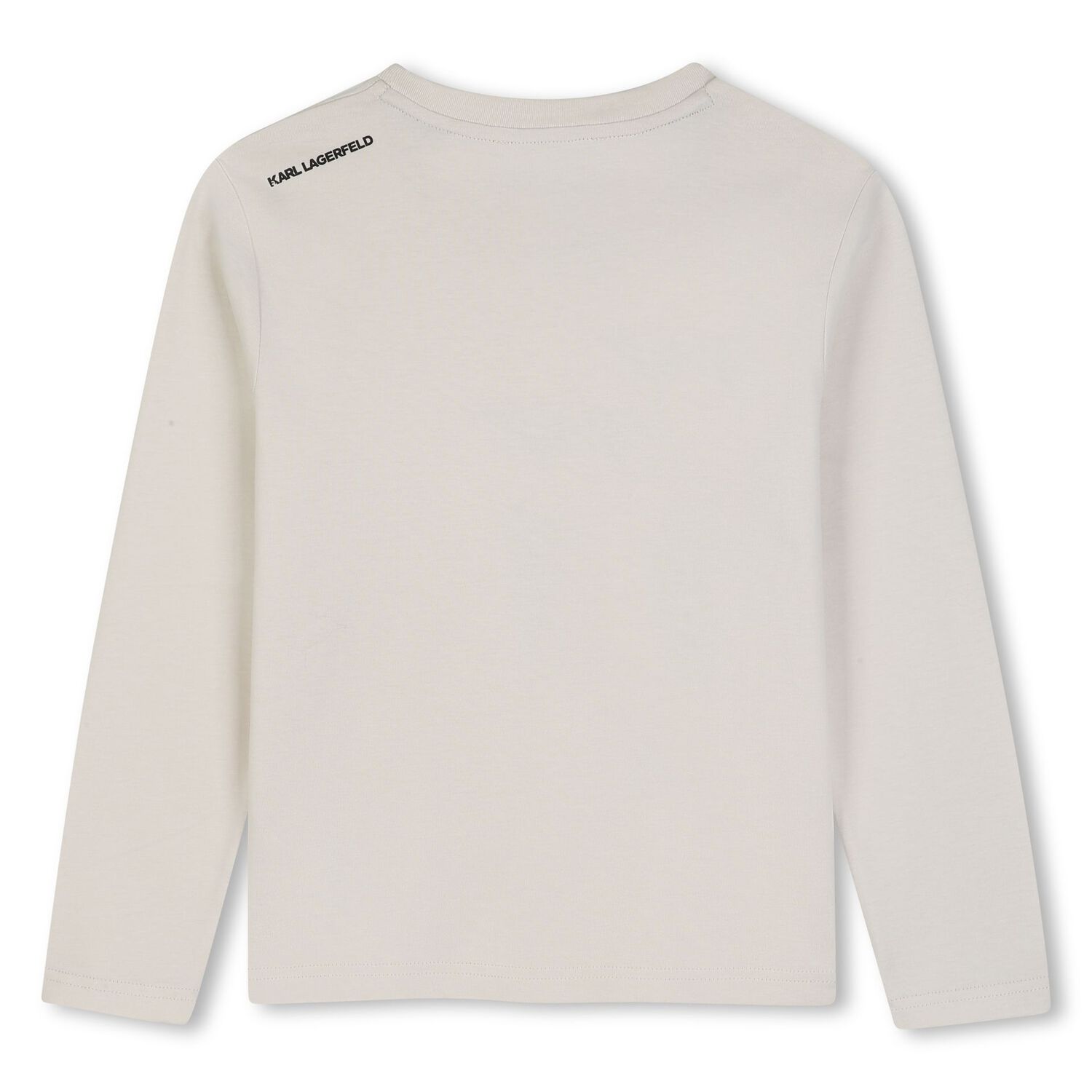 Boys Beige Ikonik Karl Long Sleeve Top , 2, hi-res
