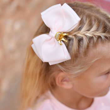 Girls Pink Bow Hairclip
