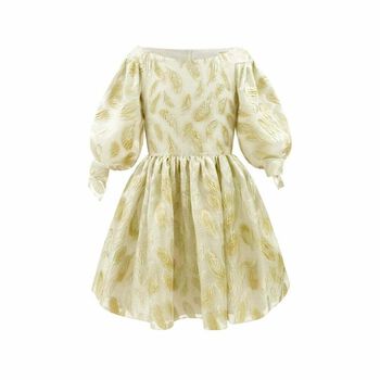 Girls Ivory & Gold Special Occasion Dress