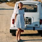 فستان تول مطرز باللون الأزرق والأبيض للبنات, 1, hi-res