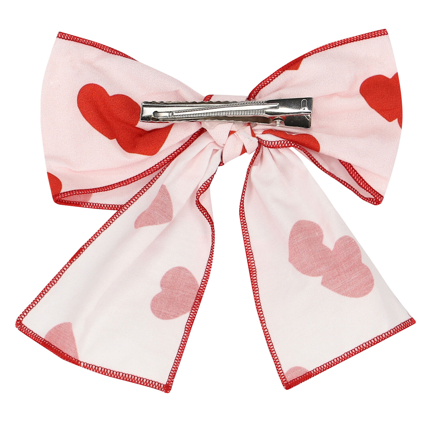 Girls Pink & Red Bow Hair Clip, 1, hi-res