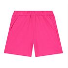 Girls White & Pink Shorts Set, 1, hi-res