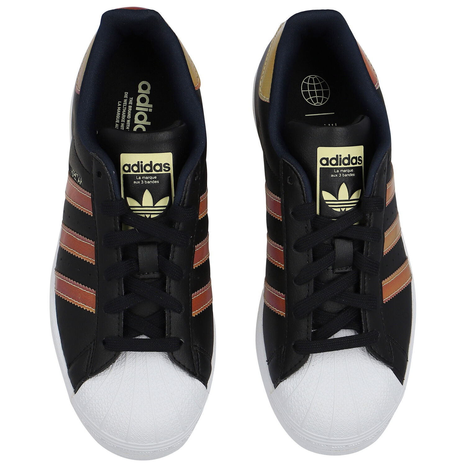 Black Iridescent Superstar Trainers, 1, hi-res