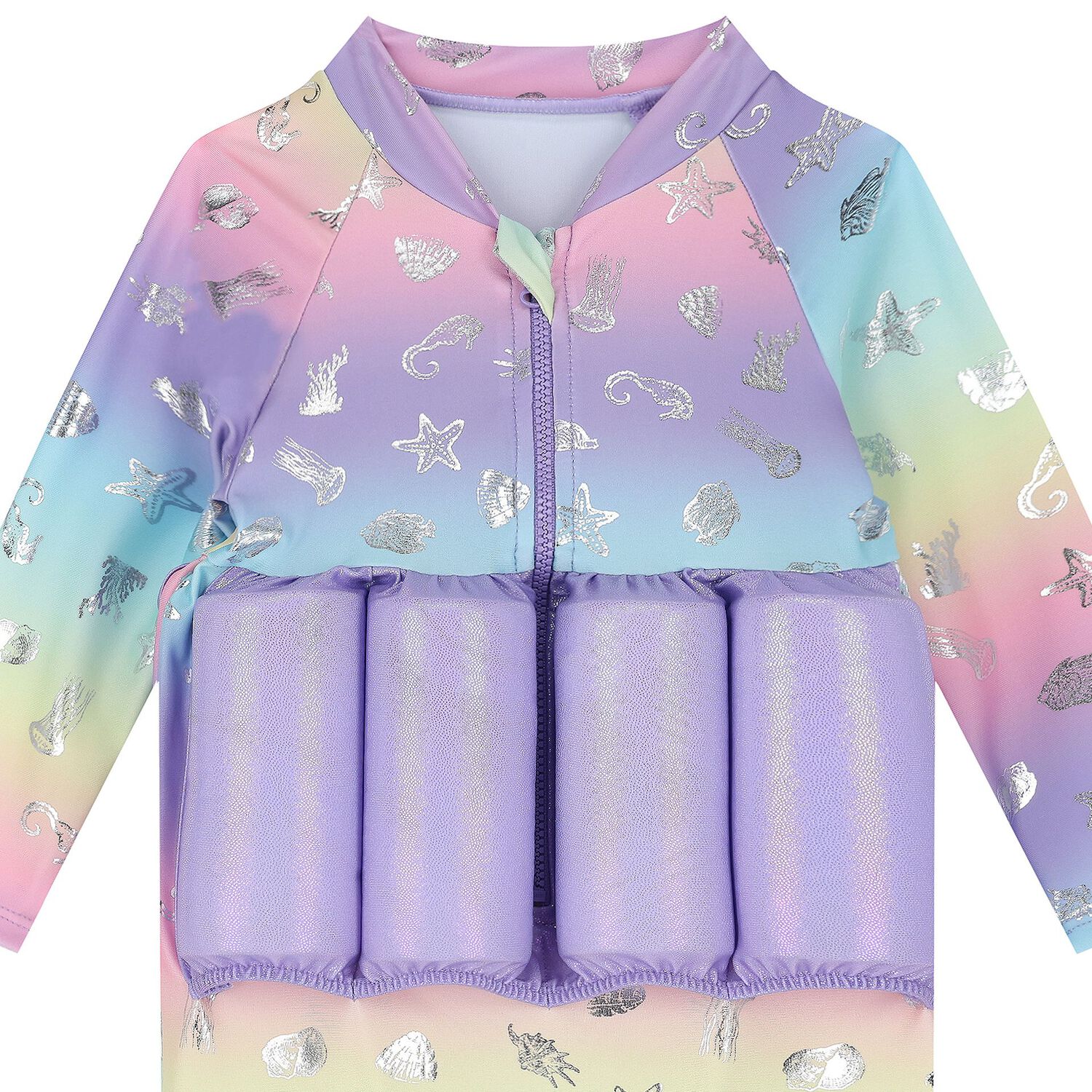 Baby Girls Purple Float Sun Suit, 1, hi-res image number null