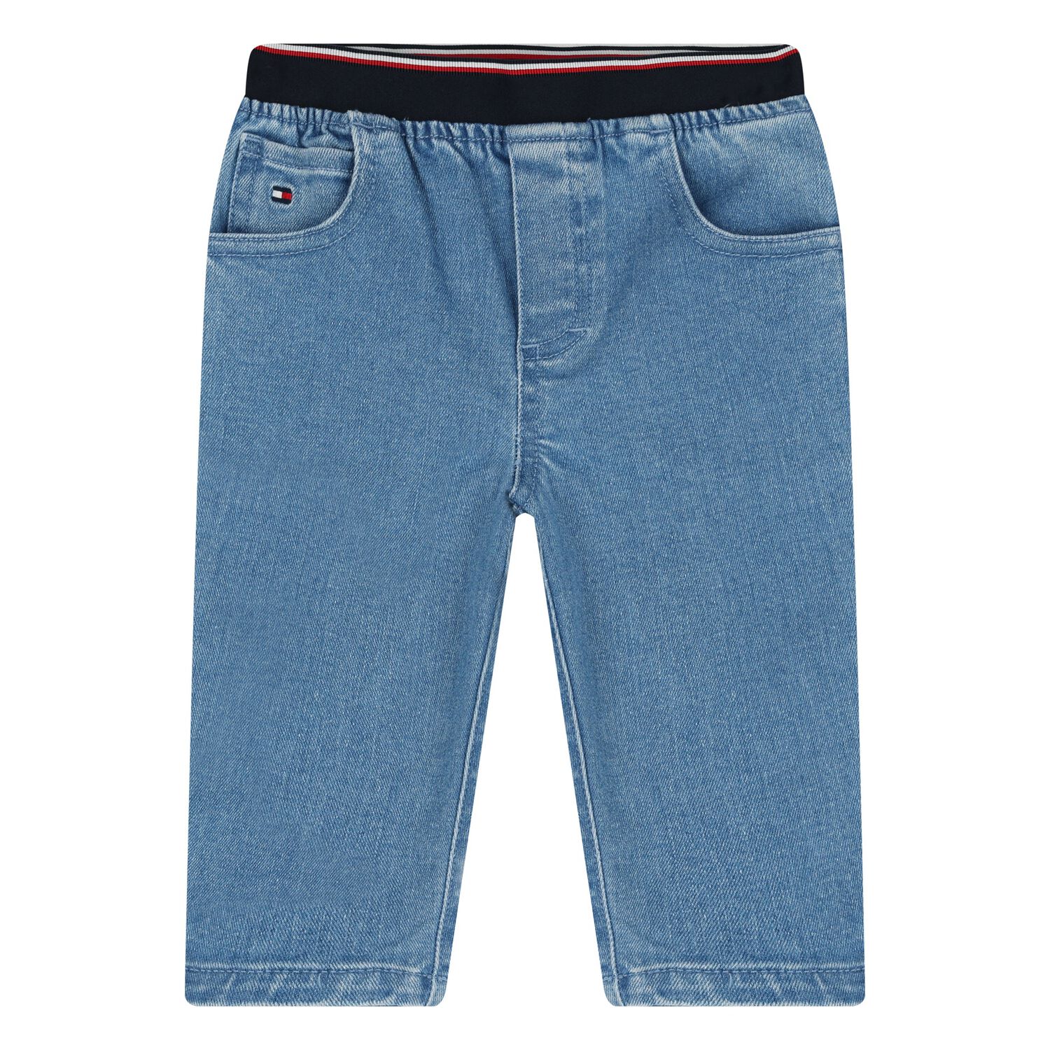Younger Boys Blue Logo Denim Jeans, 2, hi-res