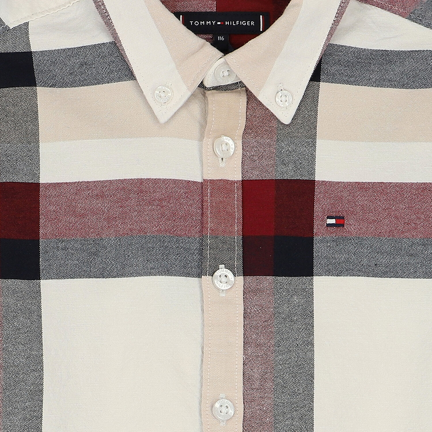 قميص أولاد بالشعار باللون الابيض والاحمر, 1, hi-res