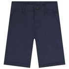 Boys Navy Blue Chino Shorts, 3, hi-res