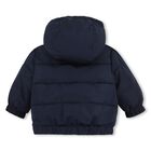 Baby Boys Navy & Blue Reversible Puffer Jacket, 1, hi-res