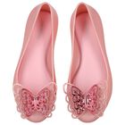 Girls Pink Butterfly Jelly Shoes, 1, hi-res
