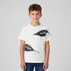 Boys Ivory Zipped Logo T-Shirt, 1, hi-res