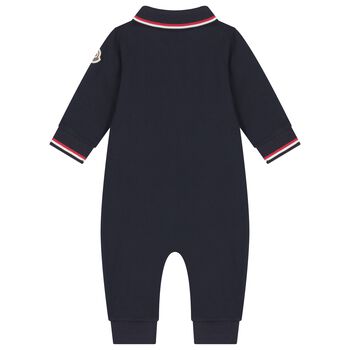 Baby Boys Navy Blue Logo Polo Romper