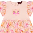 فستان بنات بطبعة حقيبة باللون الالبرتقالى و الوردى, 1, hi-res