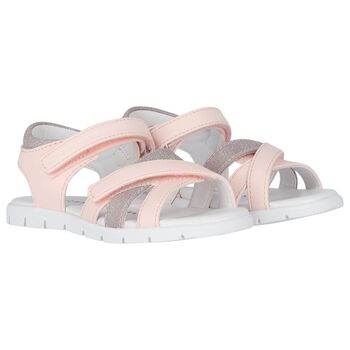 Girls Pink Logo Sandals