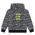 توب هودي بالشعار باللون الأبيض والأسود للأولاد, 1, hi-res