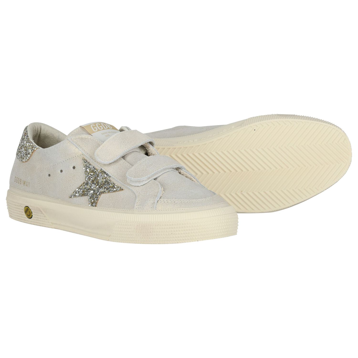 حذاء رياضي بالشعار باللونين الرمادي و العاجي للبنات , 1, hi-res