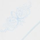 Baby Boys White & Blue Embroidered Blanket & Hat Set, 1, hi-res