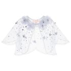 Girls Blue Embellished Flower Cape, 1, hi-res