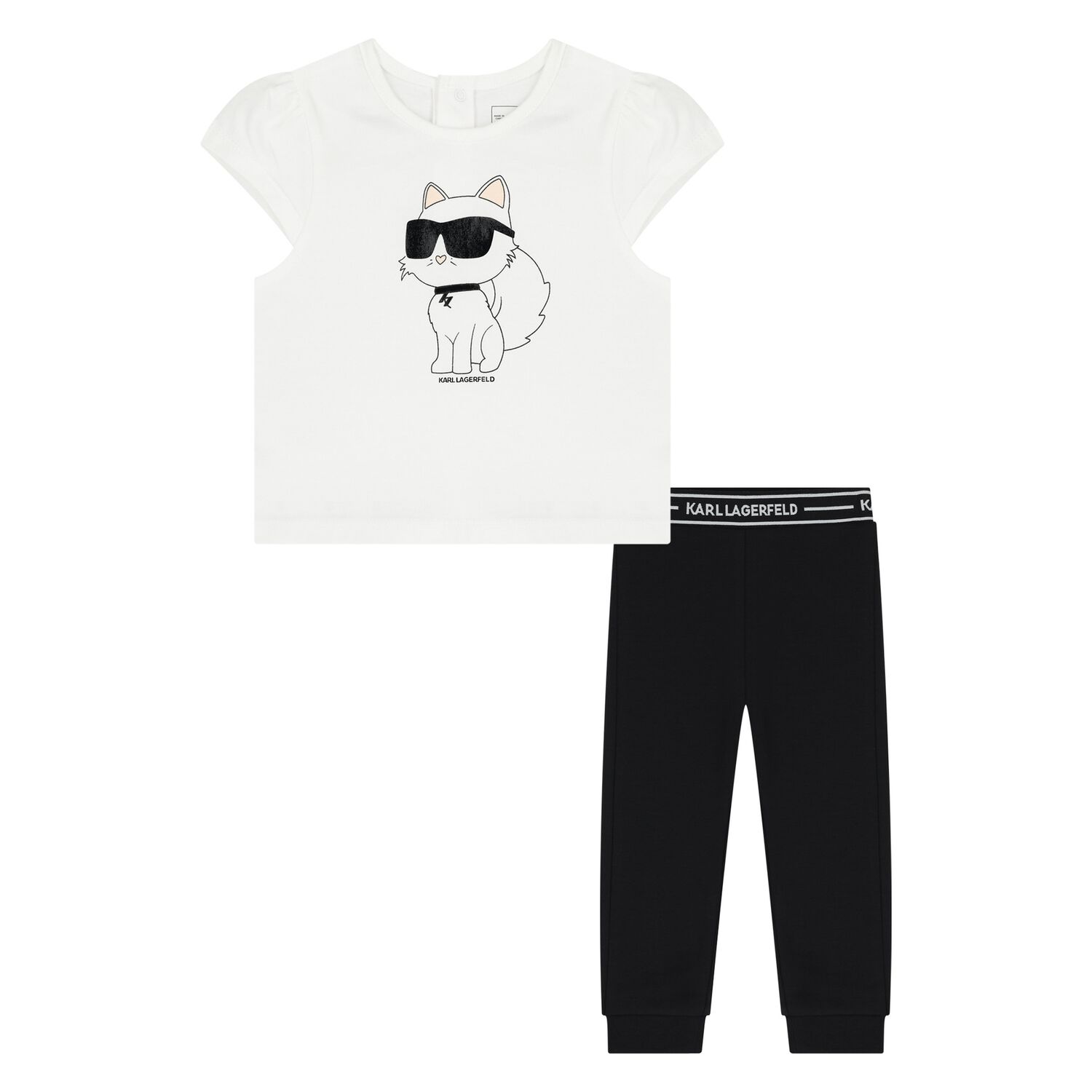 Girls White & Black Choupette Leggings Set, 1, hi-res
