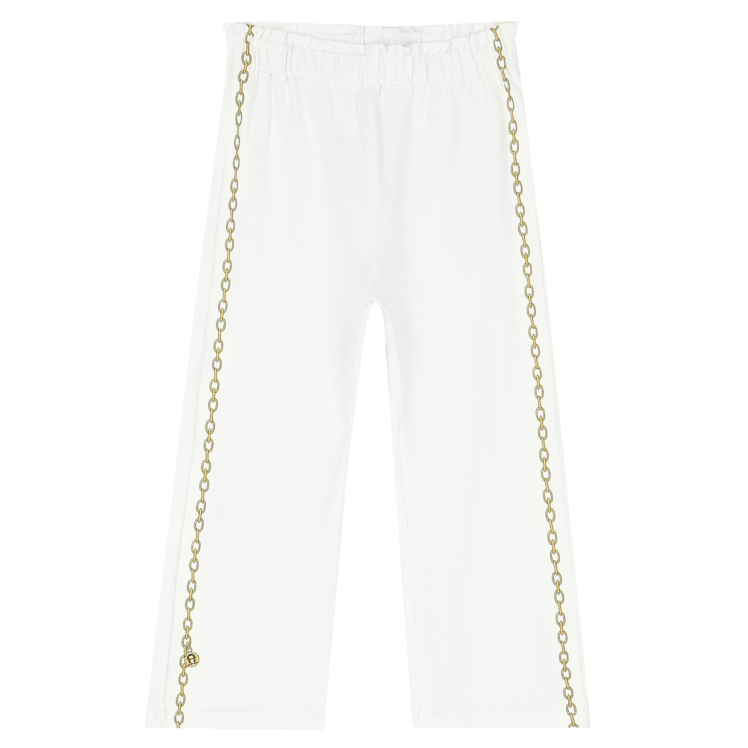 Girls White Logo Trousers, 1, hi-res