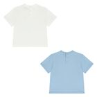 Younger Boys White & Blue T-Shirts ( 2 Pack ), 1, hi-res