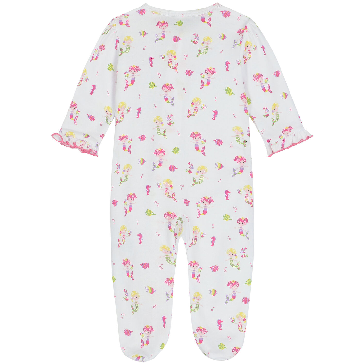 أفرول بنات بطبعة حورية البحر باللون الابيض, 1, hi-res