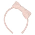 Girls Pink Tweed Bow Headband, 1, hi-res
