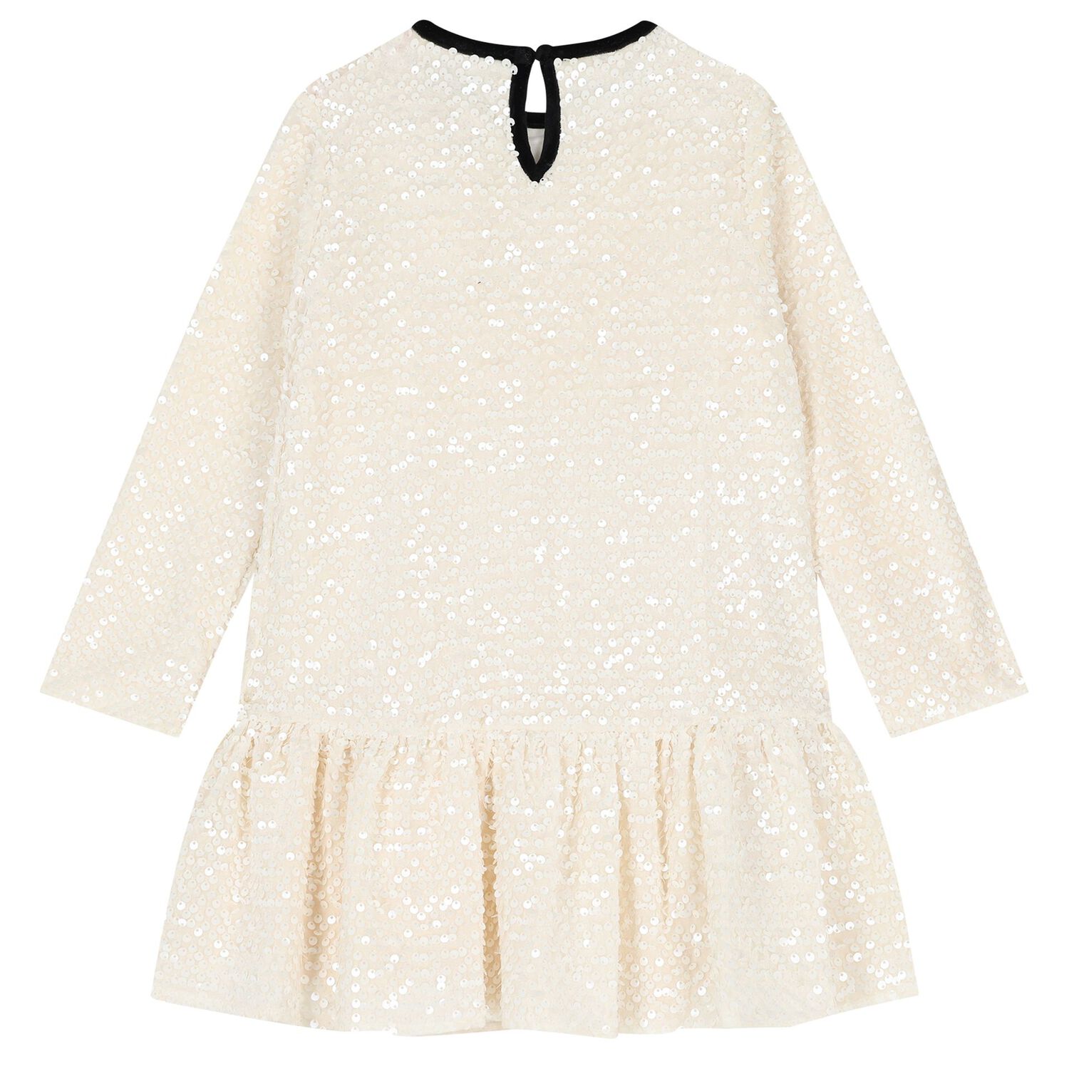 Girls Ivory Embellished Dress, 1, hi-res
