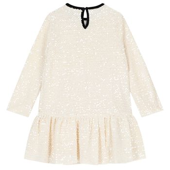 Girls Ivory Embellished Dress