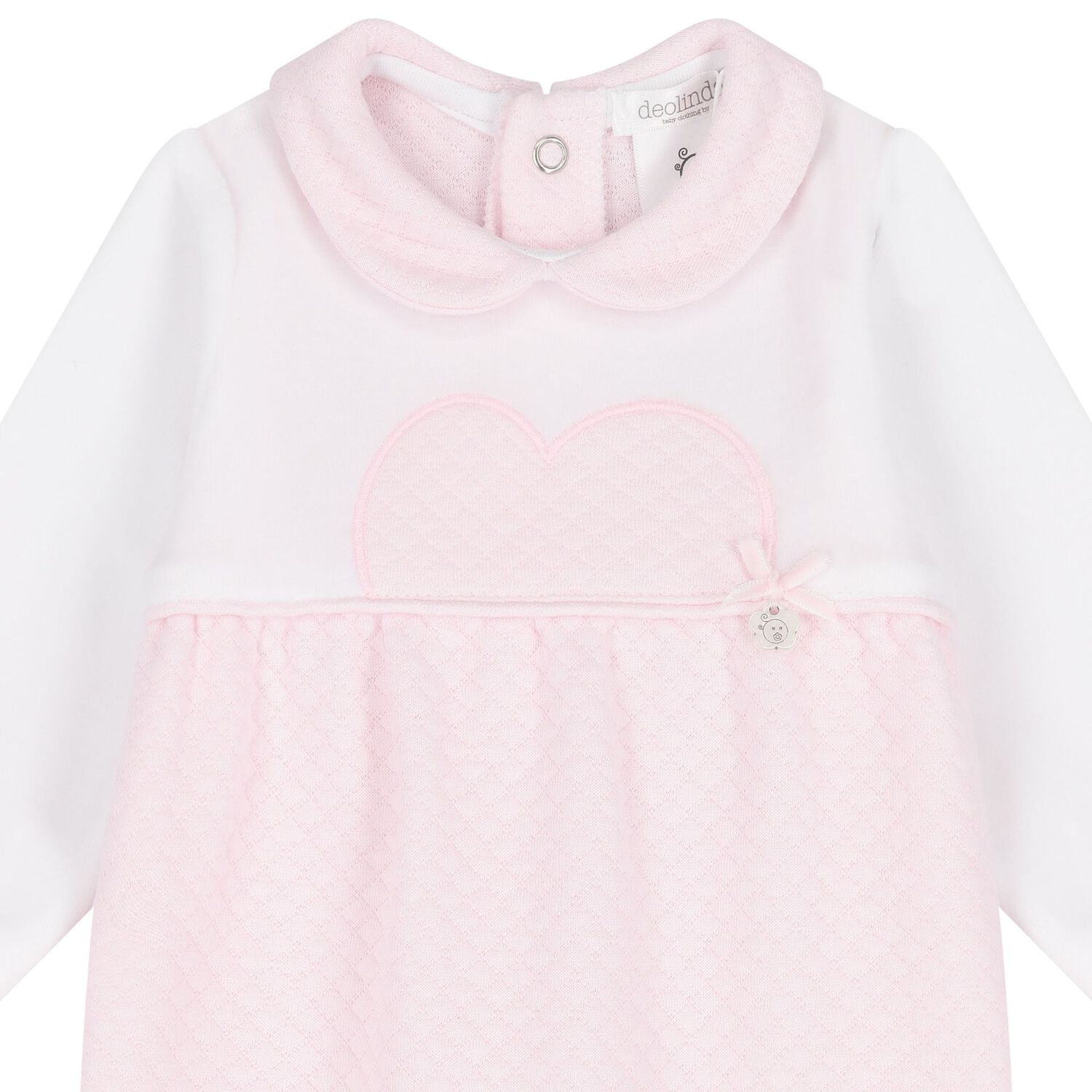 Baby Girls White & Pink Babygrow, 2, hi-res