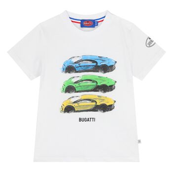 تيشيرت أولاد بالشعار باللون الأبيض