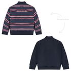 جاكت اولاد منفوخ قابل للعكس باللون الكحلى , 1, hi-res