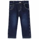 بنطلون جينز بالشعار باللون الأزرق للأولاد, 1, hi-res